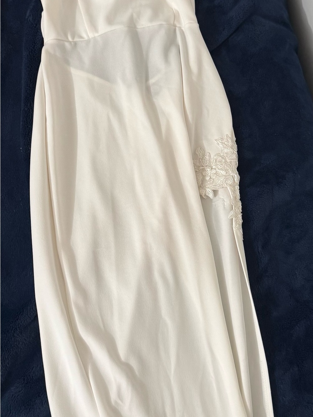 Elegant Asymmetrical White Women's Dress with Lace Detail